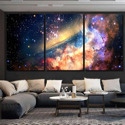 Abstract Artistic Amazing Multicolored Unique Smooth Galaxy Sky and Space Canvas Print Panel Canvas, 3 5 Piece Canvas Art, Multi Panel Canvas Canvas Canvas Gallery Painting Framed Prints, Canvas Paintings Multi Panel Canvas 3PIECE(54x24)