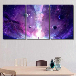 Abstract Artistic Multicolored Dimensional Galactic Nebula Galaxy Sky and Space Canvas Print Panel Canvas, 3 5 Piece Canvas Art, Multi Panel Canvas Canvas Canvas Gallery Painting Framed Prints, Canvas Paintings Multi Panel Canvas 3PIECE(36 x18)