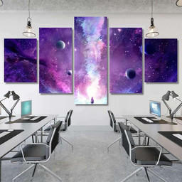 Abstract Artistic Multicolored Dimensional Galactic Nebula Galaxy Sky and Space Canvas Print Panel Canvas, 3 5 Piece Canvas Art, Multi Panel Canvas Canvas Canvas Gallery Painting Framed Prints, Canvas Paintings Multi Panel Canvas 5PIECE(Mixed 12)