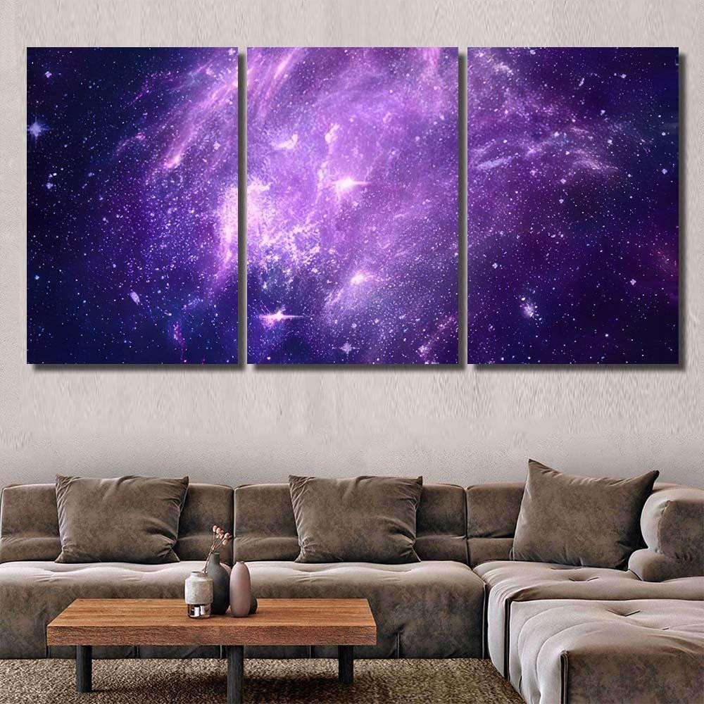 Artistic Abstract Colorful Unique Nebula Galaxy Galaxy Sky and Space Canvas Print Panel Canvas, 3 5 Piece Canvas Art, Multi Panel Canvas Canvas Canvas Gallery Painting Framed Prints, Canvas Paintings Multi Panel Canvas 3PIECE(36 x18)