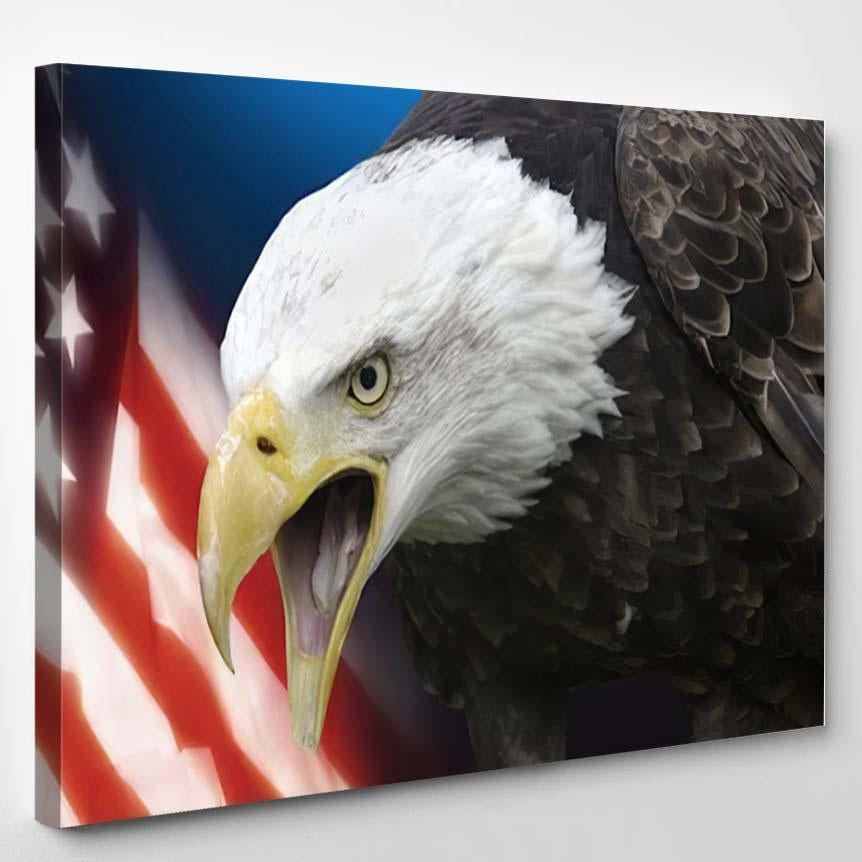 Patriotic Symbols United States America, Eagle Animals Premium Multi Canvas Prints, Multi Piece Panel Canvas , Luxury Gallery Wall Fine Art Single Canvas 1 PIECE (8x10)