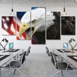 Patriotic Symbols United States America, Eagle Animals Premium Multi Canvas Prints, Multi Piece Panel Canvas , Luxury Gallery Wall Fine Art Multi Canvas 5PIECE(Mixed 12)