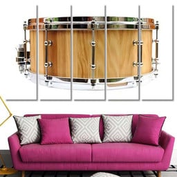 New Wooden Snare Drum Isolated, Drum Music Premium Multi Canvas Prints, Multi Piece Panel Canvas , Luxury Gallery Wall Fine Art Multi Canvas 5PIECE(60x36)