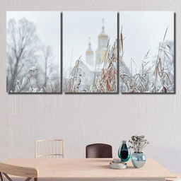 Cathedral Christian Orthodox Church Ukraine Russia Christian Premium Multi Canvas Prints, Multi Piece Panel Canvas Luxury Gallery Wall Fine Art Print Multi Wrapped Canvas (Ready To Hang) 3PIECE(36 x18)