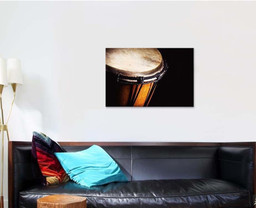 Closeup View Wooden Djembe Accentuated Shapes Drum Music Premium Multi Canvas Prints, Multi Piece Panel Canvas Luxury Gallery Wall Fine Art Print Single Wrapped Canvas (Ready To Hang) 1 PIECE(24x36)