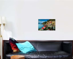 Wonderful Summer Holiday Resort Colorful Mediterranean, Fantastic Premium Multi Canvas Prints, Multi Piece Panel Canvas , Luxury Gallery Wall Fine Art Single Canvas 1 PIECE (16x24)