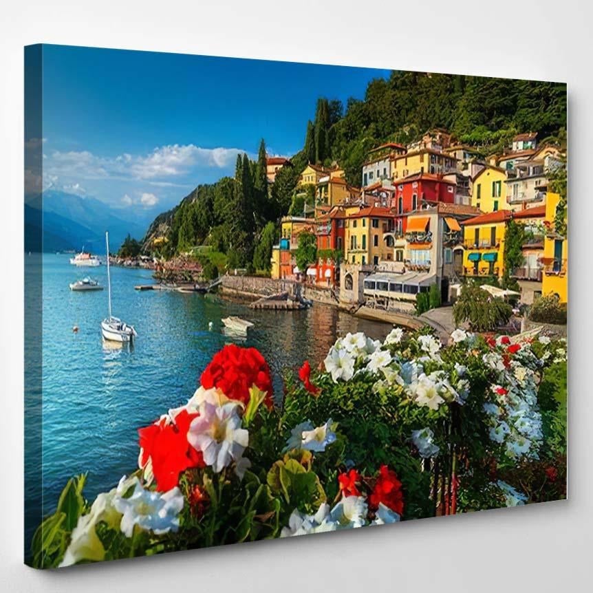 Wonderful Summer Holiday Resort Colorful Mediterranean, Fantastic Premium Multi Canvas Prints, Multi Piece Panel Canvas , Luxury Gallery Wall Fine Art Single Canvas 1 PIECE (8x10)