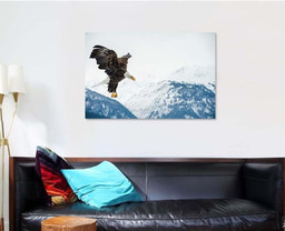 Flying Bald Eagle Haliaeetus Leucocephalus Washingtoniensis 1, Eagle Animals Premium Multi Canvas Prints, Multi Piece Panel Canvas , Luxury Gallery Wall Fine Art Single Canvas 1 PIECE (32x48)