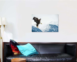 Flying Bald Eagle Haliaeetus Leucocephalus Washingtoniensis 1, Eagle Animals Premium Multi Canvas Prints, Multi Piece Panel Canvas , Luxury Gallery Wall Fine Art Single Canvas 1 PIECE (24x36)