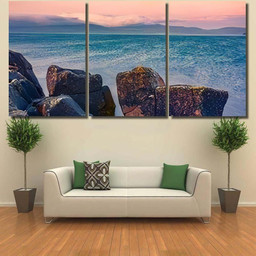 Astonishing Morning Seascape Atlantic Ocean Fantastic, Fantastic Premium Multi Canvas Prints, Multi Piece Panel Canvas , Luxury Gallery Wall Fine Art Multi Canvas 3PIECE(36 x18)