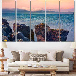 Astonishing Morning Seascape Atlantic Ocean Fantastic, Fantastic Premium Multi Canvas Prints, Multi Piece Panel Canvas , Luxury Gallery Wall Fine Art Multi Canvas 5PIECE(60x36)