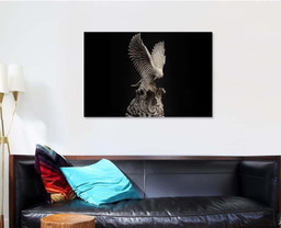 3D Composite Illustration Eagle Fighting Snake, Eagle Animals Premium Multi Canvas Prints, Multi Piece Panel Canvas , Luxury Gallery Wall Fine Art Single Canvas 1 PIECE (32x48)