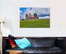 Landscape Central Russia Vintage Church Sample 1 Christian Premium Multi Canvas Prints, Multi Piece Panel Canvas Luxury Gallery Wall Fine Art Print Single Wrapped Canvas (Ready To Hang) 1 PIECE(32x48)
