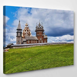 Landscape Central Russia Vintage Church Sample 1 Christian Premium Multi Canvas Prints, Multi Piece Panel Canvas Luxury Gallery Wall Fine Art Print Single Wrapped Canvas (Ready To Hang) 1 PIECE(8x10)