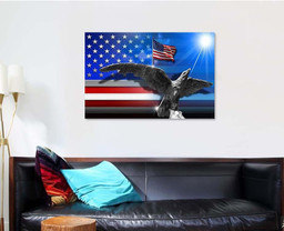 Patriotic Symbols Usa Flag United States, Eagle Animals Premium Multi Canvas Prints, Multi Piece Panel Canvas , Luxury Gallery Wall Fine Art Single Canvas 1 PIECE (32x48)