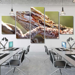 Dragon Lizard Oil Painting Art Nature Dragon Animals Premium Multi Canvas Prints, Multi Piece Panel Canvas Luxury Gallery Wall Fine Art Print Multi Wrapped Canvas (Ready To Hang) 3PIECE(54x24)