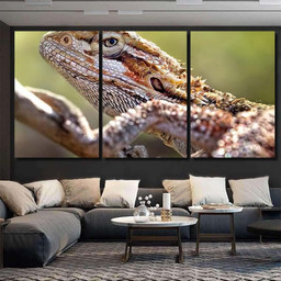 Dragon Lizard Oil Painting Art Nature Dragon Animals Premium Multi Canvas Prints, Multi Piece Panel Canvas Luxury Gallery Wall Fine Art Print Multi Wrapped Canvas (Ready To Hang) 3PIECE(36 x18)