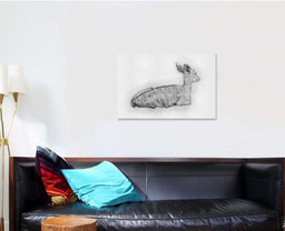 Deer Animal Drawings Hoofed Ruminant Mammals Deer Animals Premium Multi Canvas Prints, Multi Piece Panel Canvas Luxury Gallery Wall Fine Art Print Single Wrapped Canvas (Ready To Hang) 1 PIECE(24x36)