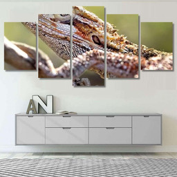Dragon Lizard Oil Painting Art Nature Dragon Animals Premium Multi Canvas Prints, Multi Piece Panel Canvas Luxury Gallery Wall Fine Art Print Multi Wrapped Canvas (Ready To Hang) 5PIECE(60x36)