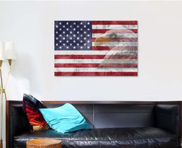 American Flag Patriotic Symbols United States, Eagle Animals Premium Multi Canvas Prints, Multi Piece Panel Canvas , Luxury Gallery Wall Fine Art Single Canvas 1 PIECE (32x48)