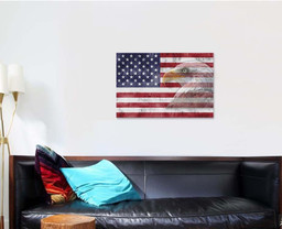 American Flag Patriotic Symbols United States, Eagle Animals Premium Multi Canvas Prints, Multi Piece Panel Canvas , Luxury Gallery Wall Fine Art Single Canvas 1 PIECE (24x36)