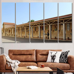 Israel Nazareth Basilica Annunciation Courtyard Paintings Jesus Christian Premium Multi Canvas Prints, Multi Piece Panel Canvas Luxury Gallery Wall Fine Art Print Multi Wrapped Canvas (Ready To Hang) 5PIECE(60x36)