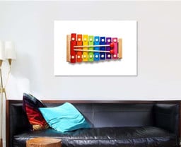 Colour Xylophone Isolated On White Background Drum Music Premium Multi Canvas Prints, Multi Piece Panel Canvas Luxury Gallery Wall Fine Art Print Single Wrapped Canvas (Ready To Hang) 1 PIECE(32x48)