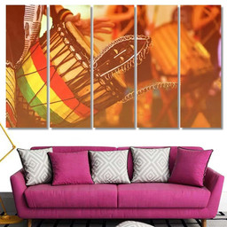 Colorful Conga Drum Party Camp Drum Music Premium Multi Canvas Prints, Multi Piece Panel Canvas Luxury Gallery Wall Fine Art Print Multi Wrapped Canvas (Ready To Hang) 5PIECE(Mixed 12)