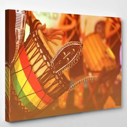 Colorful Conga Drum Party Camp Drum Music Premium Multi Canvas Prints, Multi Piece Panel Canvas Luxury Gallery Wall Fine Art Print Single Wrapped Canvas (Ready To Hang) 1 PIECE(8x10)