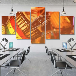 Colorful Conga Drum Party Camp Drum Music Premium Multi Canvas Prints, Multi Piece Panel Canvas Luxury Gallery Wall Fine Art Print Multi Wrapped Canvas (Ready To Hang) 3PIECE(54x24)