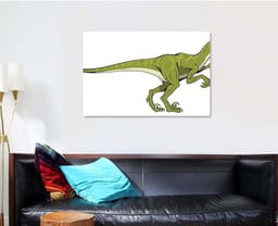 Velociraptor Hand Drawn Dinosaur Vector Graphic Dinosaur Animals Premium Multi Canvas Prints, Multi Piece Panel Canvas Luxury Gallery Wall Fine Art Print Single Wrapped Canvas (Ready To Hang) 1 PIECE(32x48)