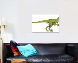 Velociraptor Hand Drawn Dinosaur Vector Graphic Dinosaur Animals Premium Multi Canvas Prints, Multi Piece Panel Canvas Luxury Gallery Wall Fine Art Print Single Wrapped Canvas (Ready To Hang) 1 PIECE(24x36)