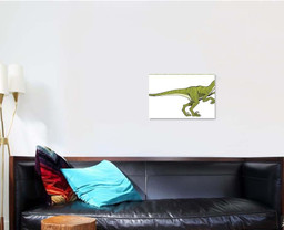 Velociraptor Hand Drawn Dinosaur Vector Graphic Dinosaur Animals Premium Multi Canvas Prints, Multi Piece Panel Canvas Luxury Gallery Wall Fine Art Print Single Wrapped Canvas (Ready To Hang) 1 PIECE(16x24)