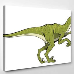 Velociraptor Hand Drawn Dinosaur Vector Graphic Dinosaur Animals Premium Multi Canvas Prints, Multi Piece Panel Canvas Luxury Gallery Wall Fine Art Print Single Wrapped Canvas (Ready To Hang) 1 PIECE(8x10)