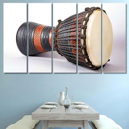 African Musical Instrument Djembe Drum Drum Music Premium Multi Canvas Prints, Multi Piece Panel Canvas Luxury Gallery Wall Fine Art Print Multi Wrapped Canvas (Ready To Hang) 5PIECE(60x36)