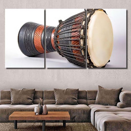 African Musical Instrument Djembe Drum Drum Music Premium Multi Canvas Prints, Multi Piece Panel Canvas Luxury Gallery Wall Fine Art Print Multi Wrapped Canvas (Ready To Hang) 3PIECE(54x24)
