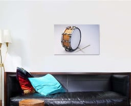 Drum Drumsticks Isolated On White Snare Drum Music Premium Multi Canvas Prints, Multi Piece Panel Canvas Luxury Gallery Wall Fine Art Print Single Wrapped Canvas (Ready To Hang) 1 PIECE(24x36)