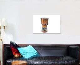 Handmade Djembe Drum On White Background Drum Music Premium Multi Canvas Prints, Multi Piece Panel Canvas Luxury Gallery Wall Fine Art Print Single Wrapped Canvas (Ready To Hang) 1 PIECE(24x36)