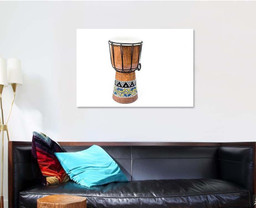 Handmade Djembe Drum On White Background Drum Music Premium Multi Canvas Prints, Multi Piece Panel Canvas Luxury Gallery Wall Fine Art Print Single Wrapped Canvas (Ready To Hang) 1 PIECE(32x48)
