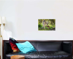 Whitetailed Deer Odocoileus Virginianus Sniffs Behind Deer Animals Premium Multi Canvas Prints, Multi Piece Panel Canvas Luxury Gallery Wall Fine Art Print Single Wrapped Canvas (Ready To Hang) 1 PIECE(16x24)