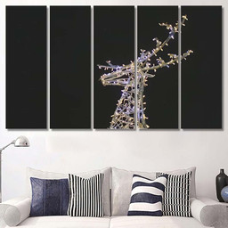 New Year Illumination Deer Evening 1 1 Deer Animals Premium Multi Canvas Prints, Multi Piece Panel Canvas Luxury Gallery Wall Fine Art Print Multi Wrapped Canvas (Ready To Hang) 5PIECE(60x36)