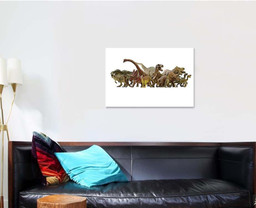 Shooting Dinosaur On Black Background Dinosaur Animals Premium Multi Canvas Prints, Multi Piece Panel Canvas Luxury Gallery Wall Fine Art Print Single Wrapped Canvas (Ready To Hang) 1 PIECE(24x36)