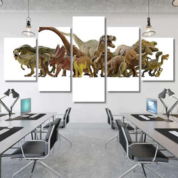 Shooting Dinosaur On Black Background Dinosaur Animals Premium Multi Canvas Prints, Multi Piece Panel Canvas Luxury Gallery Wall Fine Art Print Multi Wrapped Canvas (Ready To Hang) 5PIECE(Mixed 12)