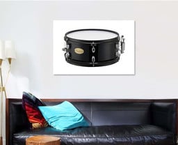 Black Marching Snare Drum Parade Music Drum Music Premium Multi Canvas Prints, Multi Piece Panel Canvas Luxury Gallery Wall Fine Art Print Single Wrapped Canvas (Ready To Hang) 1 PIECE(32x48)