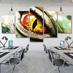 Digital Art Lizard Eyes Dragon Animals Premium Multi Canvas Prints, Multi Piece Panel Canvas Luxury Gallery Wall Fine Art Print Multi Wrapped Canvas (Ready To Hang) 3PIECE(54x24)