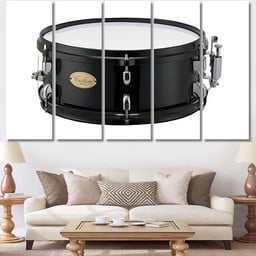 Black Marching Snare Drum Parade Music Drum Music Premium Multi Canvas Prints, Multi Piece Panel Canvas Luxury Gallery Wall Fine Art Print Multi Wrapped Canvas (Ready To Hang) 5PIECE(60x36)