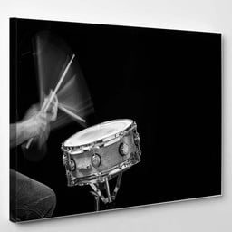 Action Shot Drummer Hitting Snare Drum Drum Music Premium Multi Canvas Prints, Multi Piece Panel Canvas Luxury Gallery Wall Fine Art Print Single Wrapped Canvas (Ready To Hang) 1 PIECE(8x10)