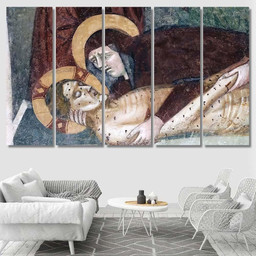 Agliate Brianza Lombardy Italy Mural Painting Jesus Christian Premium Multi Canvas Prints, Multi Piece Panel Canvas Luxury Gallery Wall Fine Art Print Multi Wrapped Canvas (Ready To Hang) 5PIECE(60x36)