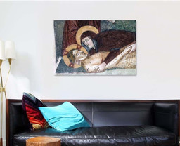 Agliate Brianza Lombardy Italy Mural Painting Jesus Christian Premium Multi Canvas Prints, Multi Piece Panel Canvas Luxury Gallery Wall Fine Art Print Single Wrapped Canvas (Ready To Hang) 1 PIECE(32x48)