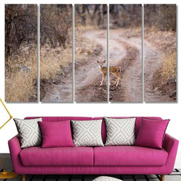 Cute Fawn Spotted Deer Chital Cheetal Deer Animals Premium Multi Canvas Prints, Multi Piece Panel Canvas Luxury Gallery Wall Fine Art Print Multi Wrapped Canvas (Ready To Hang) 5PIECE(Mixed 12)